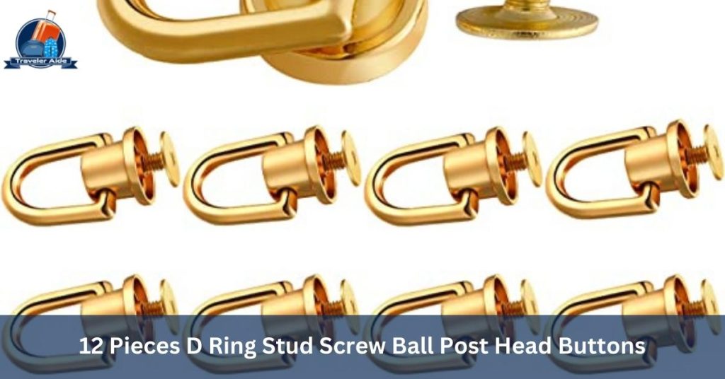 12 Pieces D Ring Stud Screw Ball Post Head Buttons