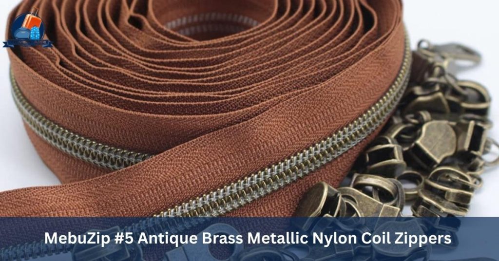 MebuZip #5 Antique Brass Metallic Nylon Coil Zippers 