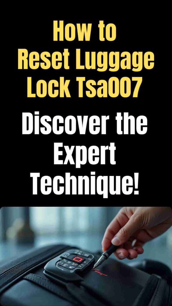 How to Reset Luggage Lock Tsa007