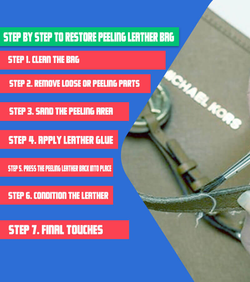 Step by Step to restore peeling leather bag