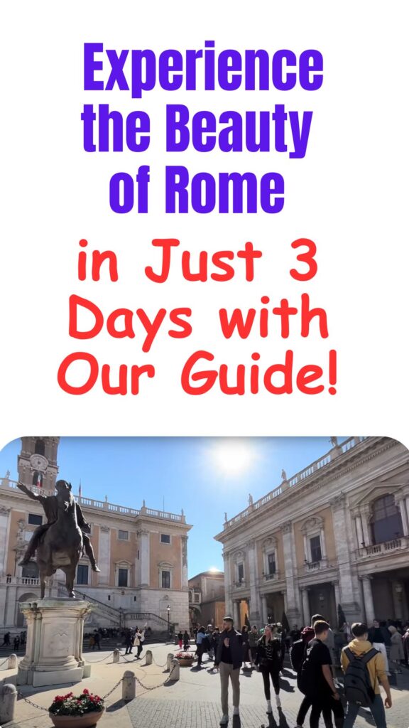 Scenic view of Rome with the Colosseum, cobblestone streets, and lively piazzas, showcasing highlights of a 3-day travel guide to the Eternal City.