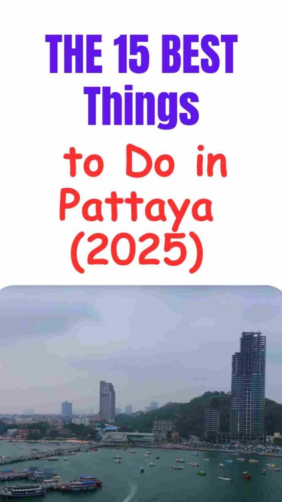 Scenic view of Pattaya’s beach and city skyline with vibrant nightlife, tourist attractions, and tropical coastline in 2025.