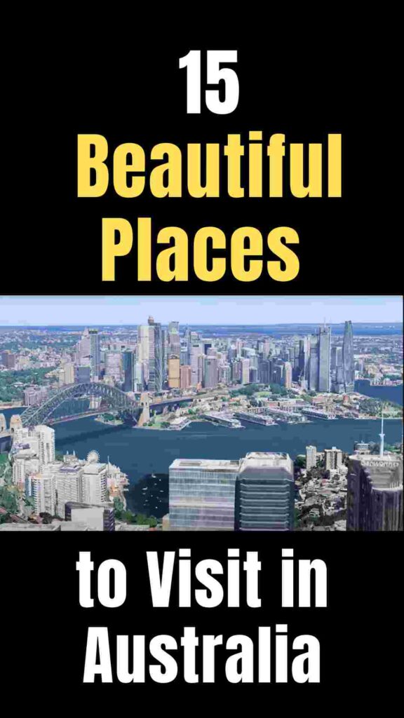 **Alt Text:**
15 stunning places to visit in Australia, featuring cities, beaches, natural wonders, and cultural landmarks.
