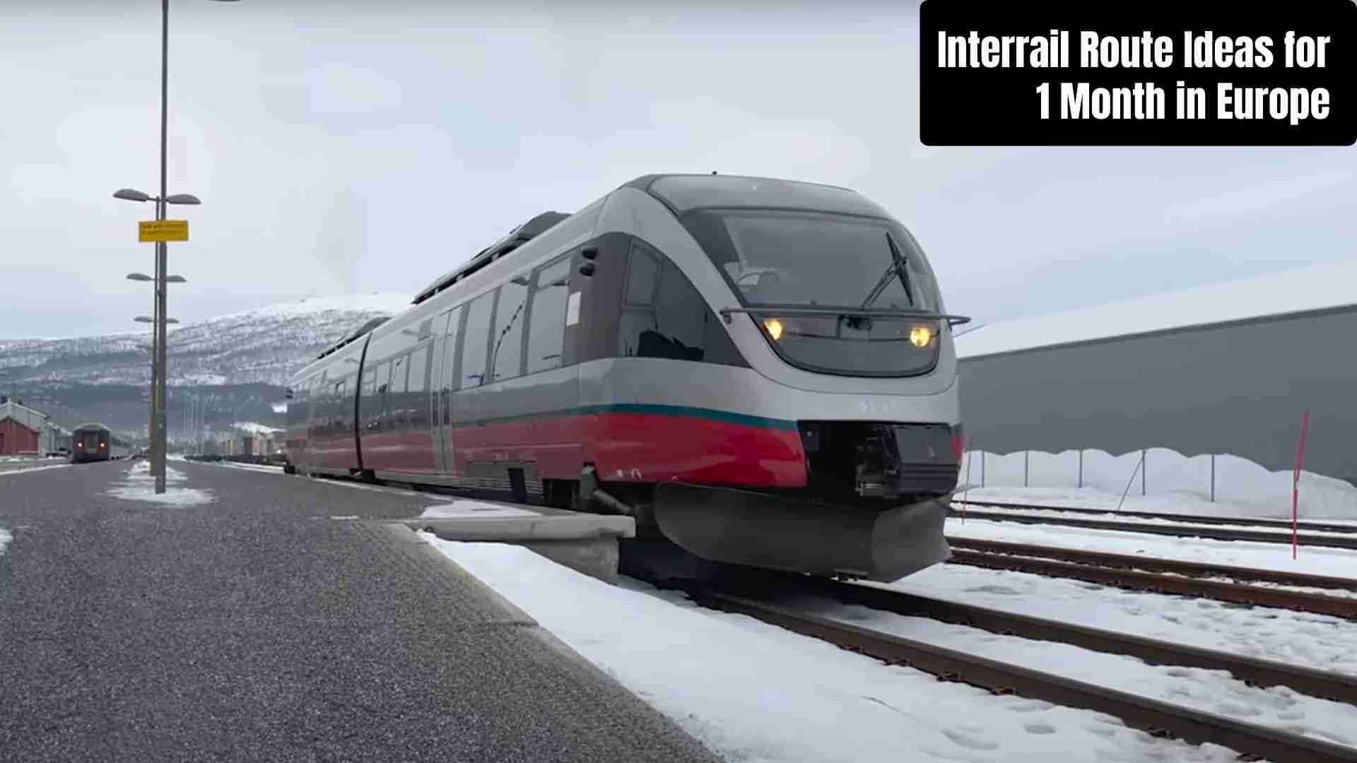 Map and travel planning concept showing Interrail route ideas for 1 month in Europe, featuring famous cities, scenic train journeys, and cultural highlights across Western, Eastern, Southern, and Northern Europe.