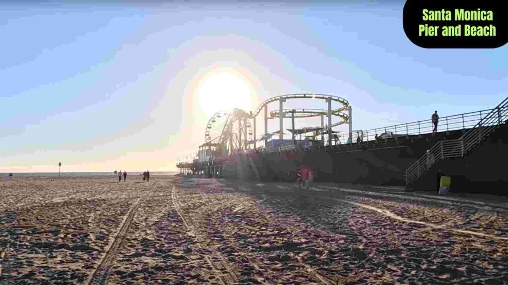 “Family exploring Los Angeles attractions such as Griffith Observatory, Universal Studios, Santa Monica Pier, and kid-friendly museums.”