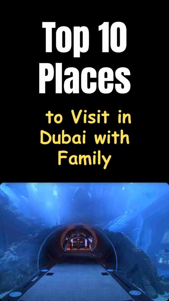 Family exploring Dubai’s top attractions, including Dubai Mall, IMG Worlds of Adventure, Miracle Garden, Kite Beach, and Aquaventure Waterpark.

