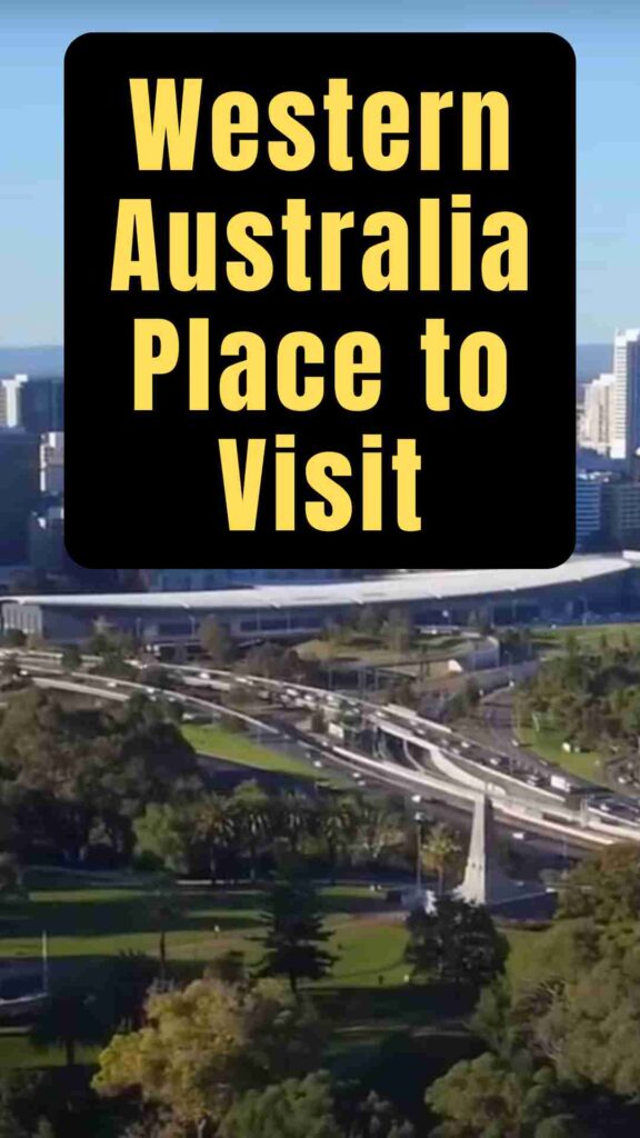 A scenic collage of Western Australia showcasing turquoise beaches, red desert landscapes, lush forests, and unique natural landmarks like the Pinnacles Desert, Karijini gorges, and pink lakes, highlighting the region’s diverse beauty and adventure spots from Perth to the Coral Coast.