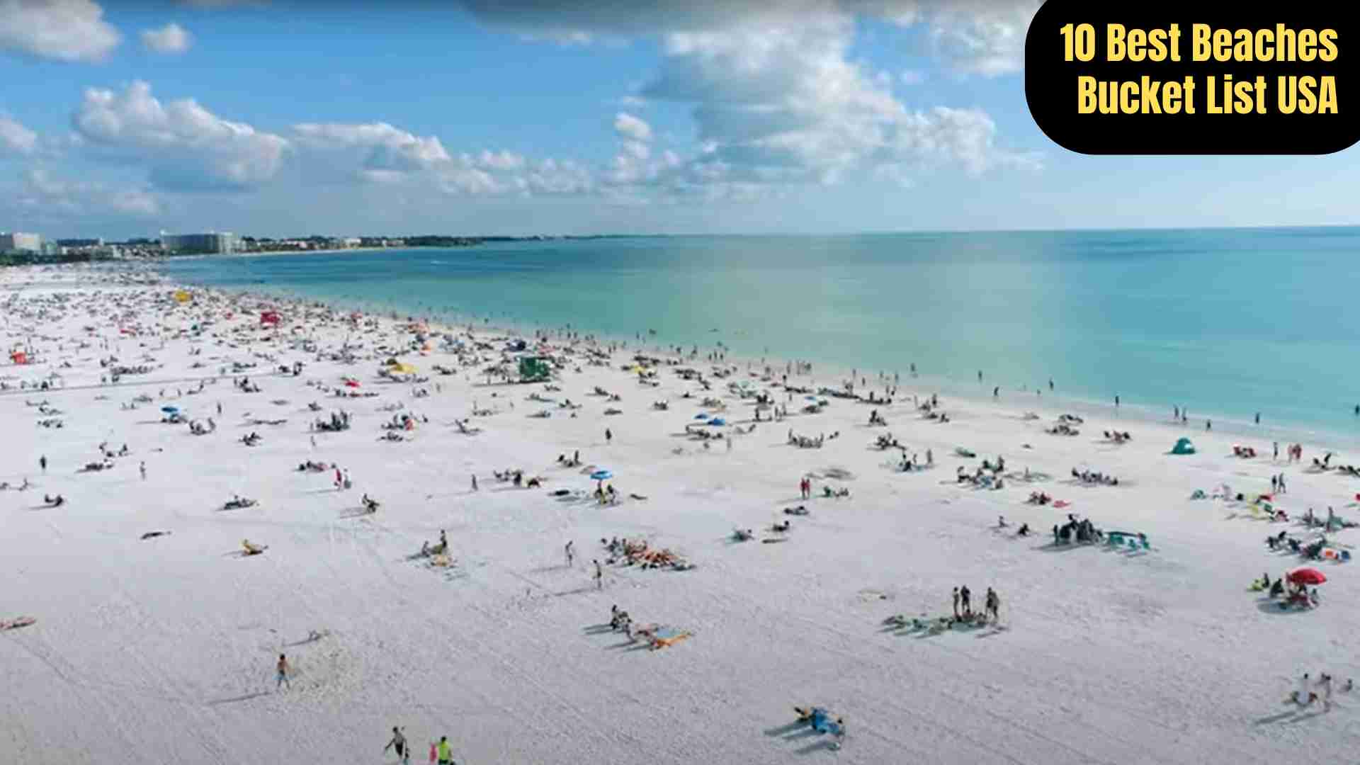 A vibrant collage of the 10 best beaches in the USA, featuring soft sandy shores, clear turquoise waters, dramatic cliffs, and iconic landmarks such as Haystack Rock and Hotel del Coronado. Showcases family-friendly beaches, serene escapes, and lively coastal destinations from Florida to Hawaii, highlighting activities like snorkeling, paddleboarding, and sunset walks.