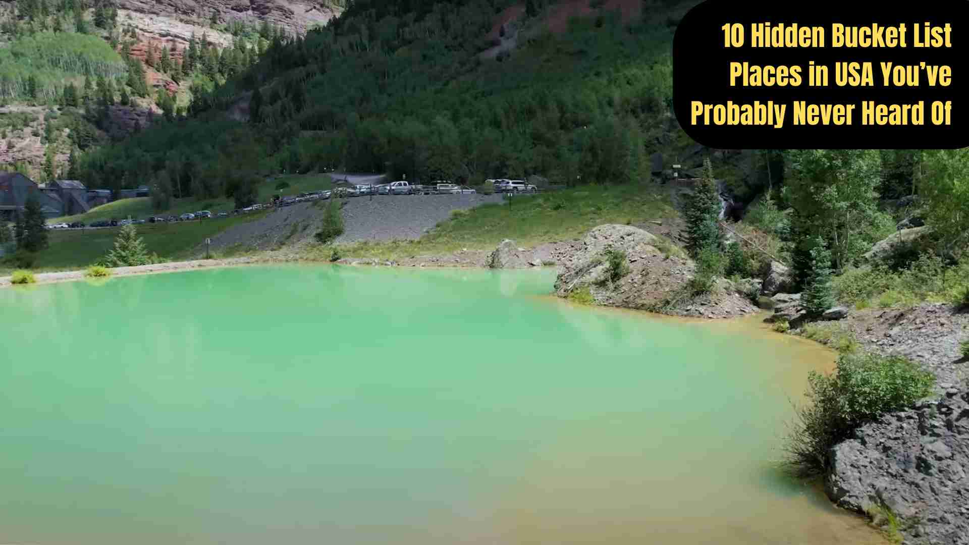 Scenic views of hidden and lesser-known travel destinations in the USA, including sand dunes, sea caves, remote islands, waterfalls, and unique rock formations, perfect for adventure seekers.