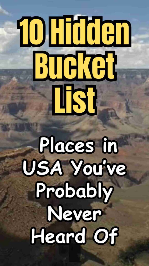 Top 10 most beautiful bucket list places in the USA, including Grand Canyon, Yellowstone, Maui, Glacier National Park, Antelope Canyon, Acadia, Key West, Sedona, Lake Tahoe, and Niagara Falls."