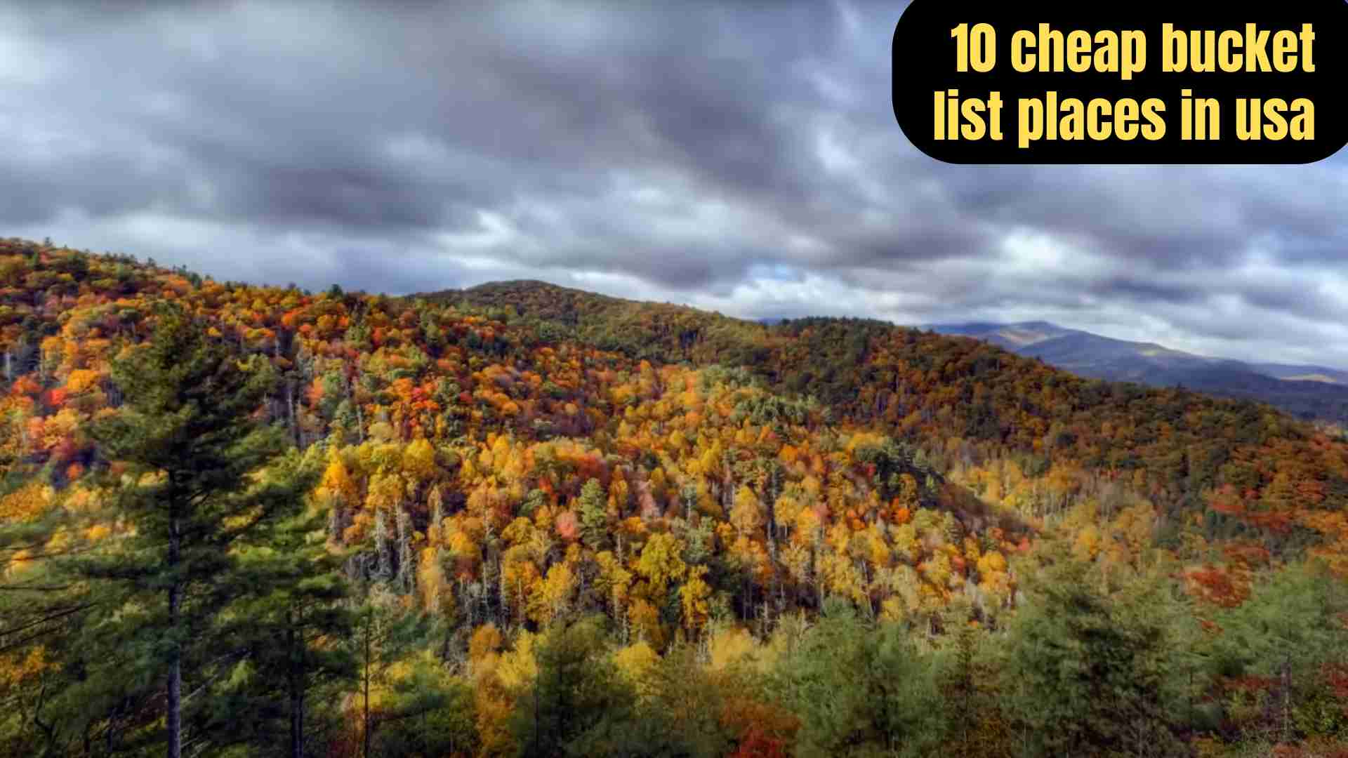 A scenic collage of 10 budget-friendly U.S. travel destinations, featuring mountains, lakes, historic streets, and coastal views. Highlights include Great Smoky Mountains, Sedona’s red rocks, New Orleans’ French Quarter, Lake Tahoe, Savannah’s cobblestone streets, Moab’s arches, Portland’s gardens, Black Hills, San Antonio River Walk, and Asheville’s Blue Ridge Parkway, symbolizing affordable adventure and memorable experiences.