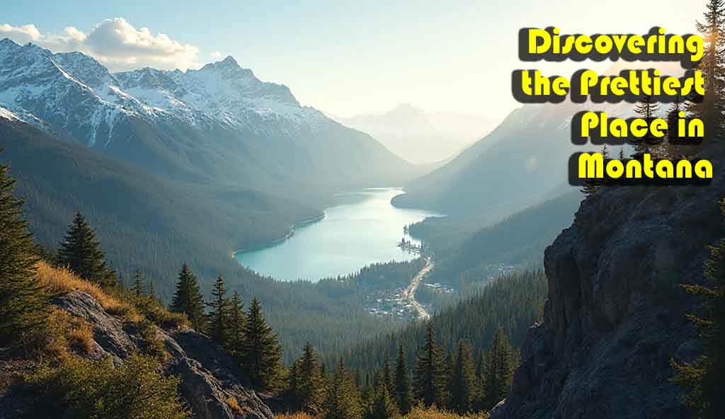 A breathtaking panoramic view of Montana’s natural beauty — snow-capped mountains rising above crystal-clear lakes, pine forests stretching across the horizon, and golden sunlight casting a warm glow over valleys and meadows. The scene reflects iconic Montana landmarks like Glacier National Park, Flathead Lake, and the Beartooth Highway, showcasing the state’s vast skies, serene waters, and majestic wilderness.