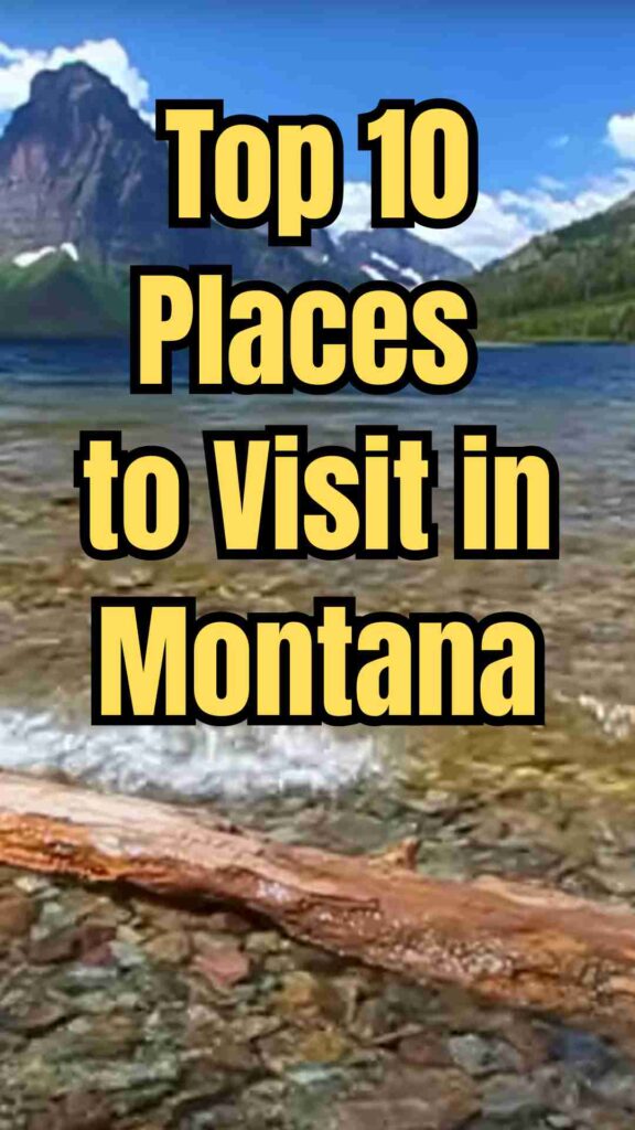 Breathtaking Montana landscapes featuring snow-capped mountains, turquoise lakes, winding rivers, and charming small towns, showcasing outdoor activities like hiking, kayaking, and scenic drives through Glacier National Park, Flathead Lake, and Big Sky.
