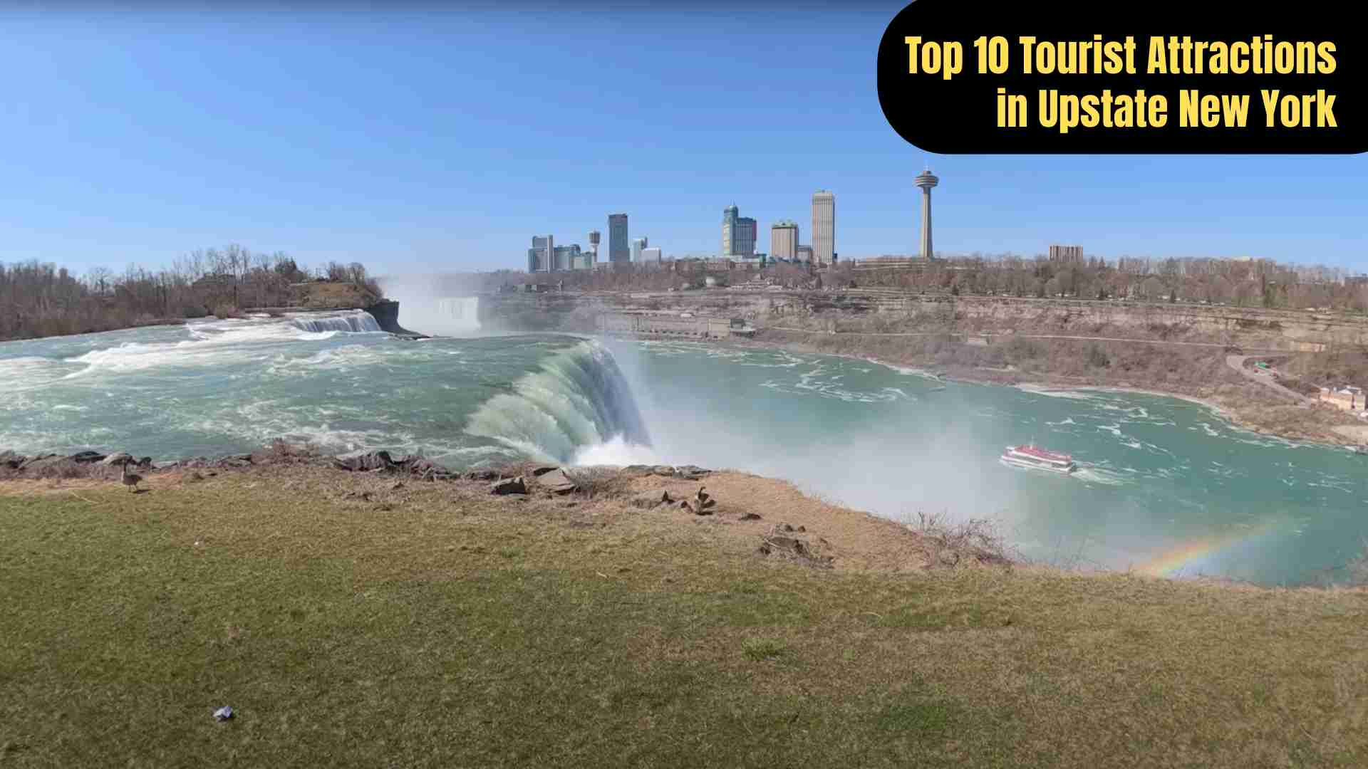 “Scenic views of top tourist attractions in Upstate New York including Niagara Falls, Adirondack Mountains, Finger Lakes, and historic towns, perfect for nature lovers and travelers.”