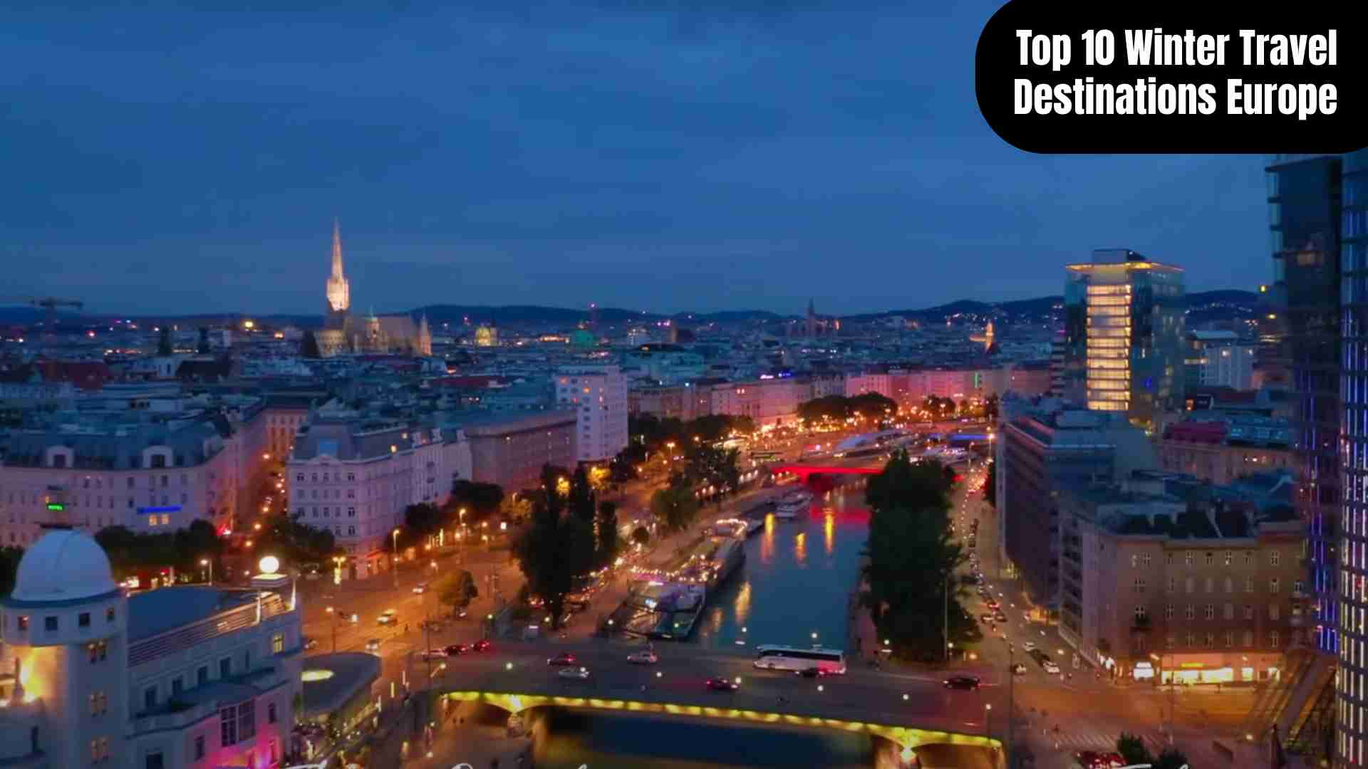"Scenic snowy European landscapes featuring cozy villages, snow-capped mountains, and festive winter markets, showcasing the top 10 winter travel destinations in Europe."